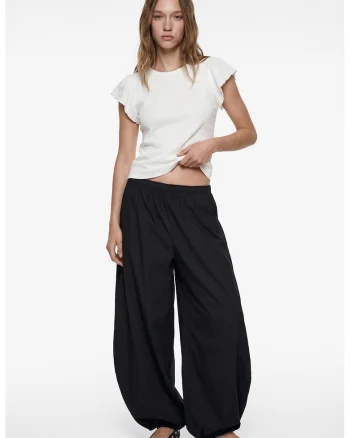 Tricou cu maneci fluture, Alb