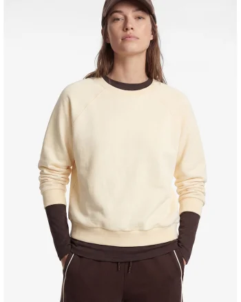 Bluza de trening lejera cu maneci raglan, Galben pal