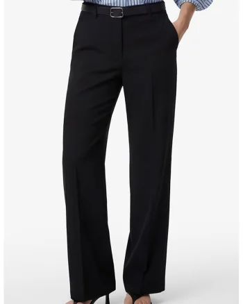 Pantaloni drepti cu doua buzunare oblice, Negru