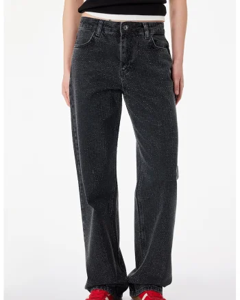 Blugi cu strasuri Nora, Negru stins