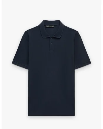 Tricou polo de bumbac, Bleumarin