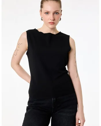 Bluza uni fara maneci, Negru