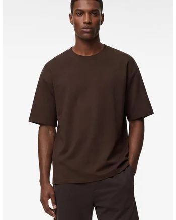 Tricou regular fit de bumbac, Maro inchis