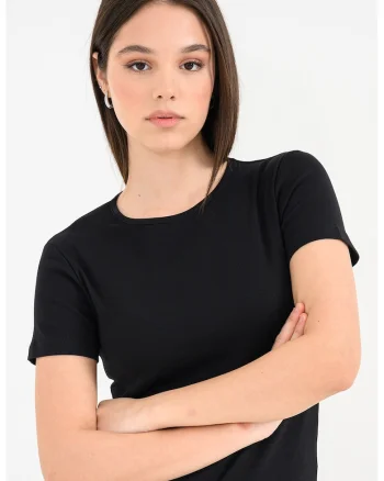 Tricou uni din bumbac, Bleumarin