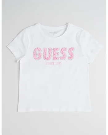 Tricou din amestec din bumbac cu aplicatie logo, Alb/Roz/Argintiu