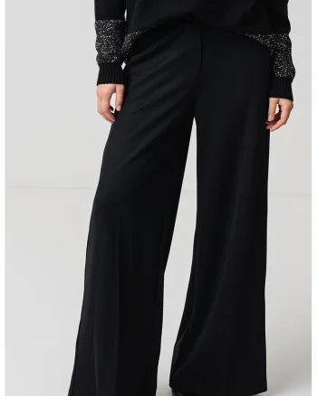 Pantaloni cu croiala ampla Ippica, Negru stins
