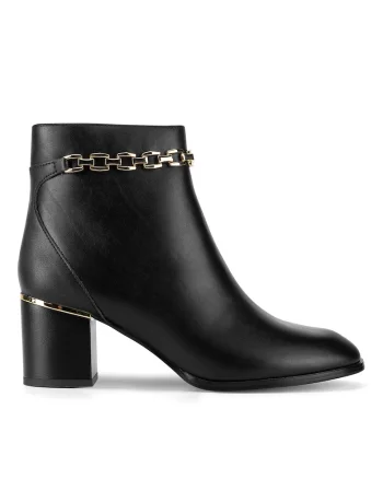 Botine de dama  din piele naturala, Negru