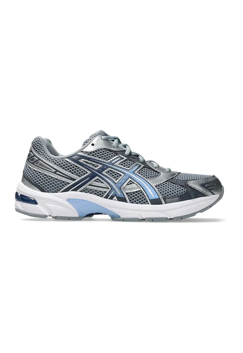 Pantofi sport din plasa cu garnituri din material sintetic Gel-1130, Alb/Albastru deschis/Argintiu