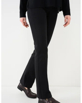 Pantaloni chino drepti cu talie inalta, Negru