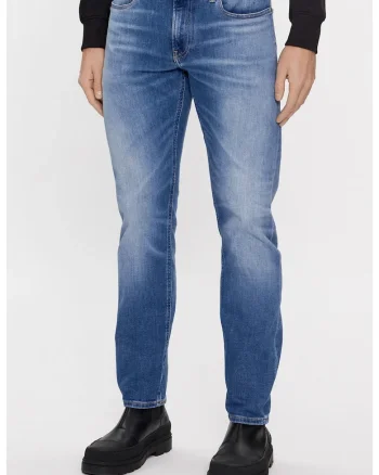 Blugi slim fit cu talie medie, Albastru