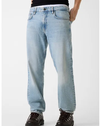 Blugi relaxed fit cu croiala dreapta, Albastru deschis