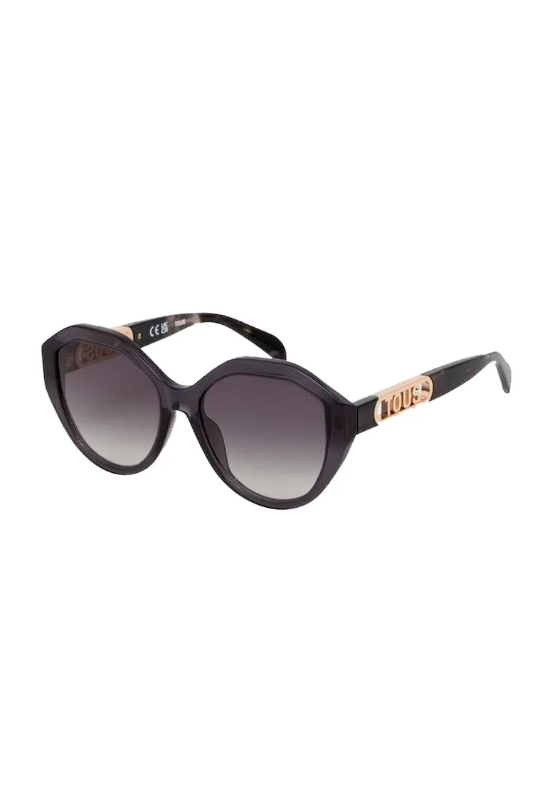 Ochelari de Soare Dama  STOB90-550705, Lentile Ø55 mm Policarbonat, Protectie UV400, Rama Acetat Negru/Gri, Include Husa