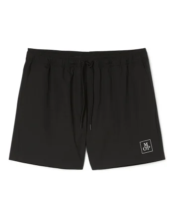 Pantaloni scurti de baie cu talie ajustabila, Negru