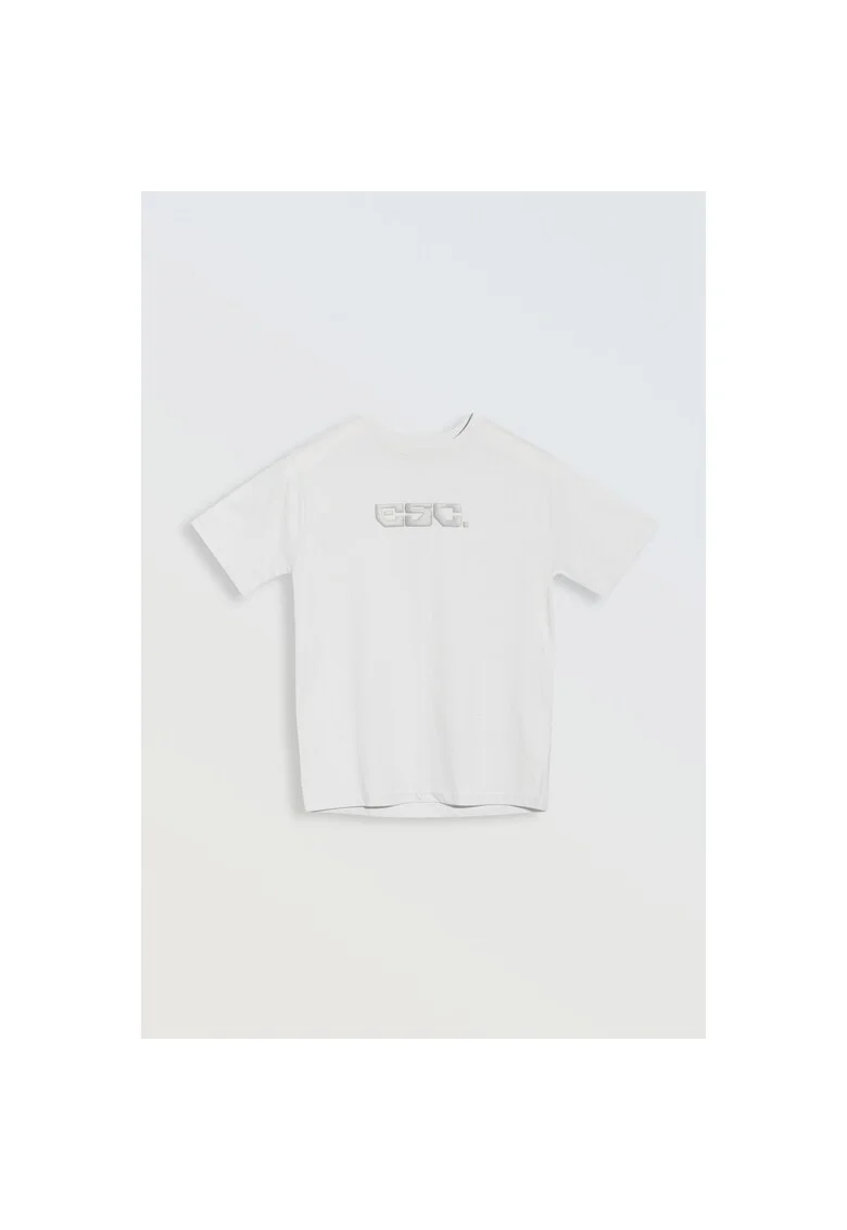 Tricou din bumbac cu decolteu la baza gatului,