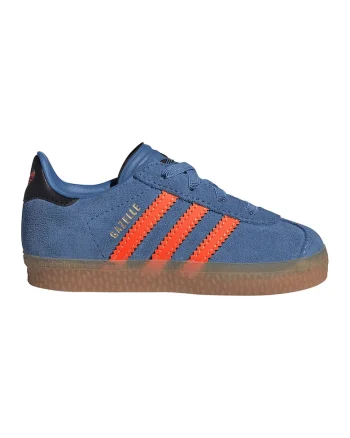 Pantofi sport Gazelle low-cut de piele intoarsa, Negru/Albastru inchis/Portocaliu mandarina