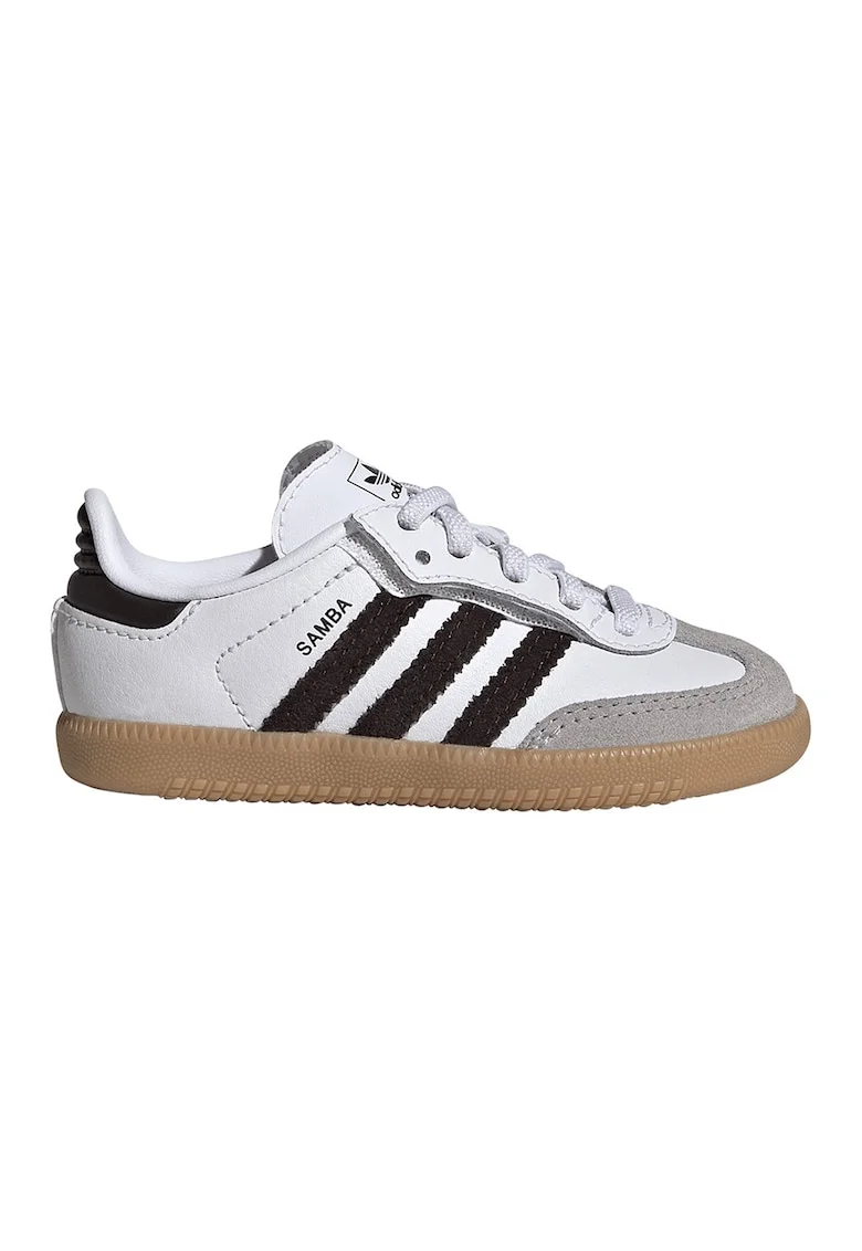 Pantofi sport Samba OG din piele cu garnituri din piele intoarsa, Negru stins/Maro taupe deschis/Alb optic