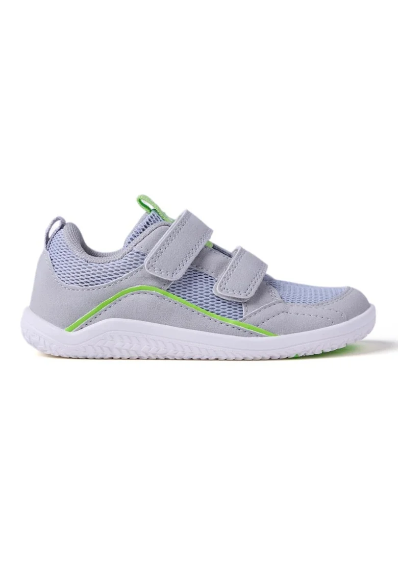 Pantofi sport din cu inchidere velcro si garnituri din plasa - 45375, Gri deschis