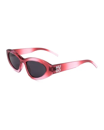 Ochelari de soare wrap cu model unisex si logo, Rosu deschis