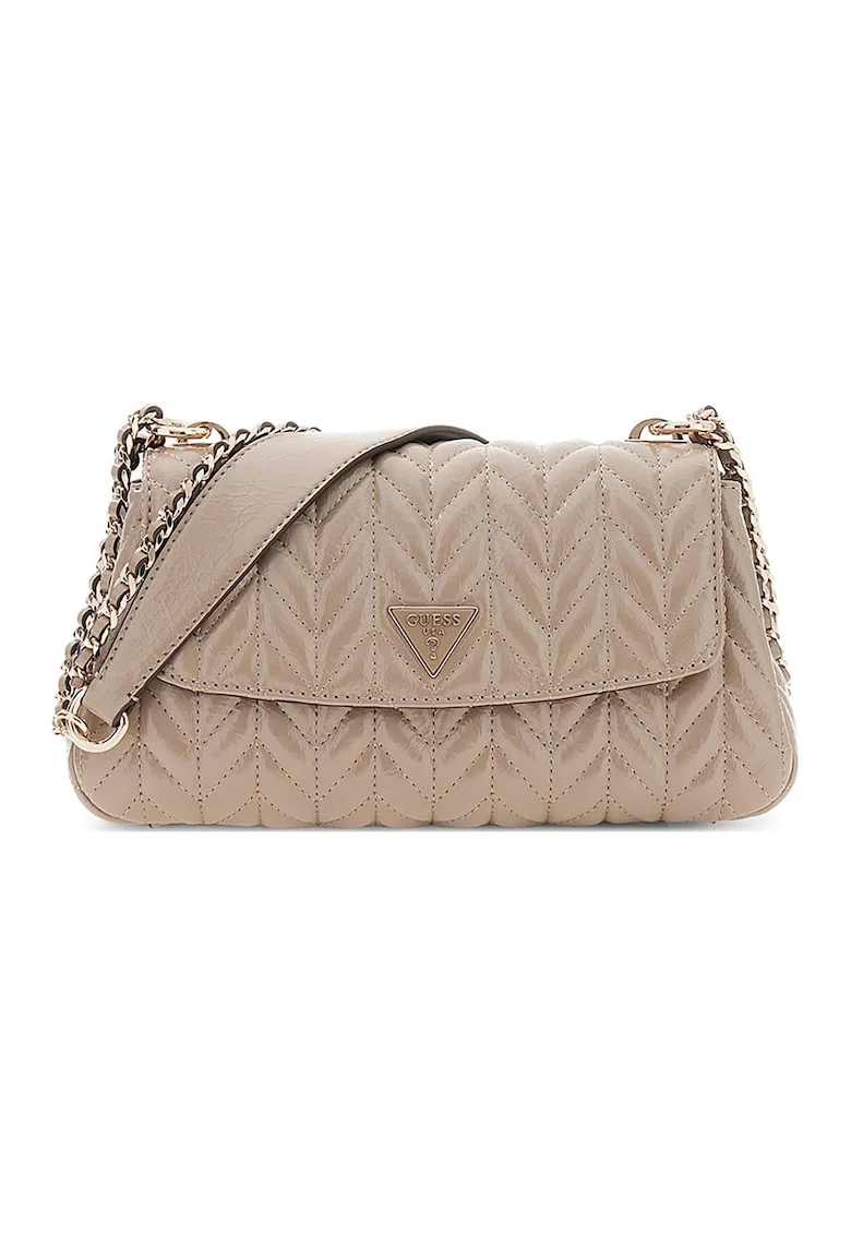 Geanta de piele ecologica cu bareta de umar si aspect texturat Cheryl, Maro taupe