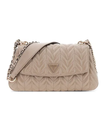 Geanta de piele ecologica cu bareta de umar si aspect texturat Cheryl, Maro taupe