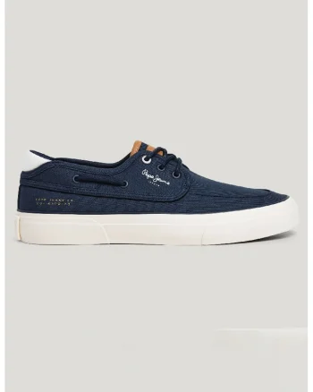 Pantofi sport din material textil cu imprimeu logo, Alb/Maro scortisoara/Bleumarin