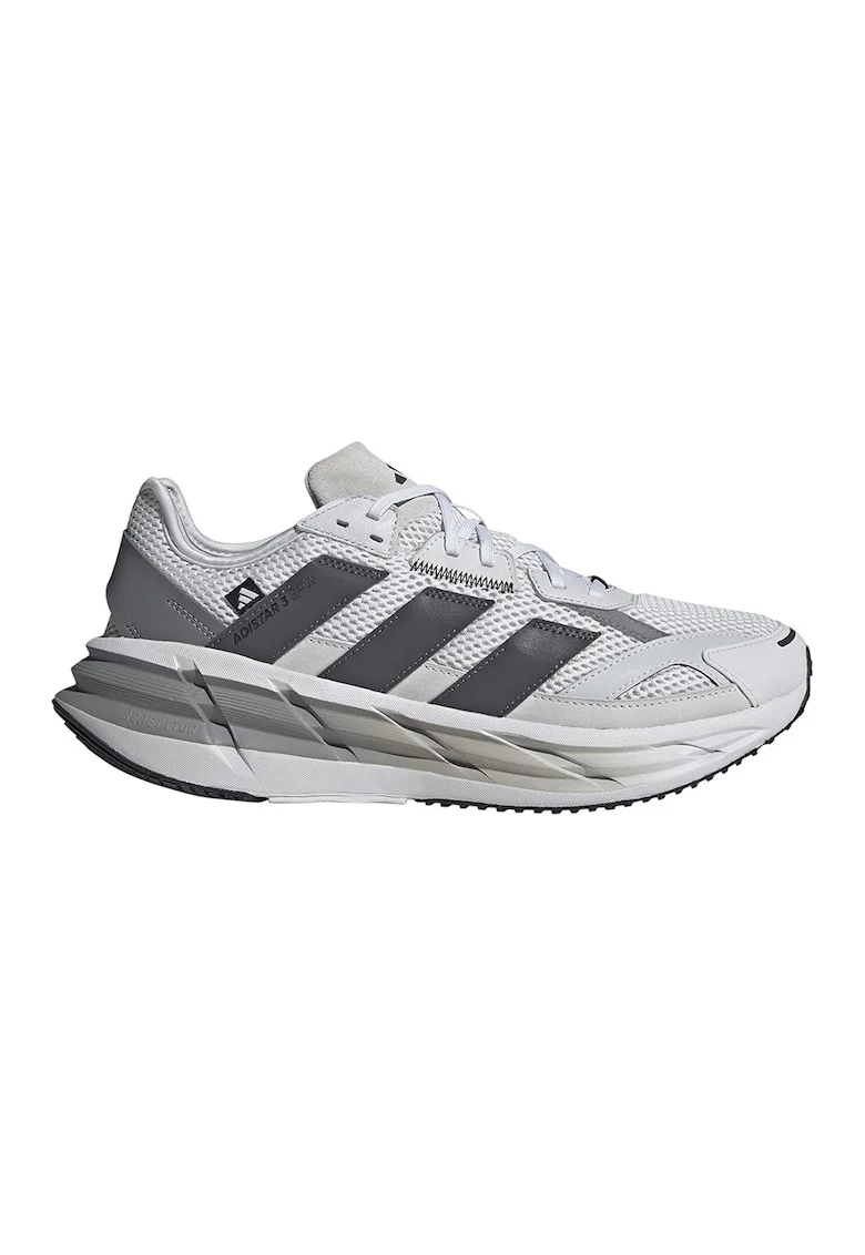 Pantofi sport Adistar de plasa cu garnituri de piele, Gri deschis/Negru stins/Alb optic