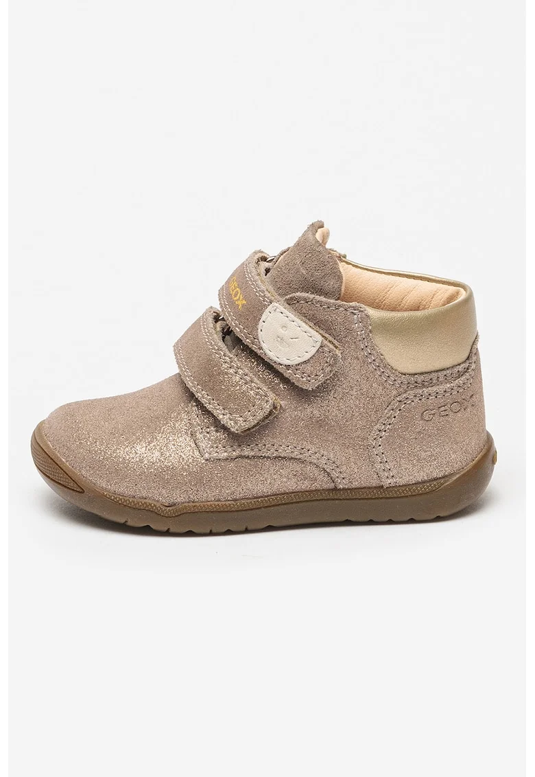 Pantofi mid-high cu velcro Macchia, Auriu/Maro inchis/Maro taupe deschis
