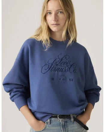 Bluza de trening din amestec de bumbac cu maneci cazute, Albastru inchis,