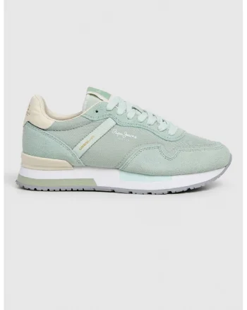 Pantofi sport low-cut cu garnituri de piele intoarsa, Galben pal/Verde pal