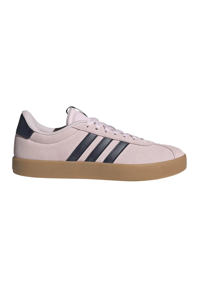 Pantofi sport VL Court 3.0 de piele intoarsa, Negru/Roz pastel