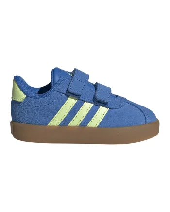 Pantofi sport Court 3.0 de piele intoarsa cu velcro, Albastru royal/Verde fistic