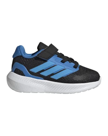 Pantofi sport Run Falcon 5 din material textil cu velcro, Negru/Albastru royal