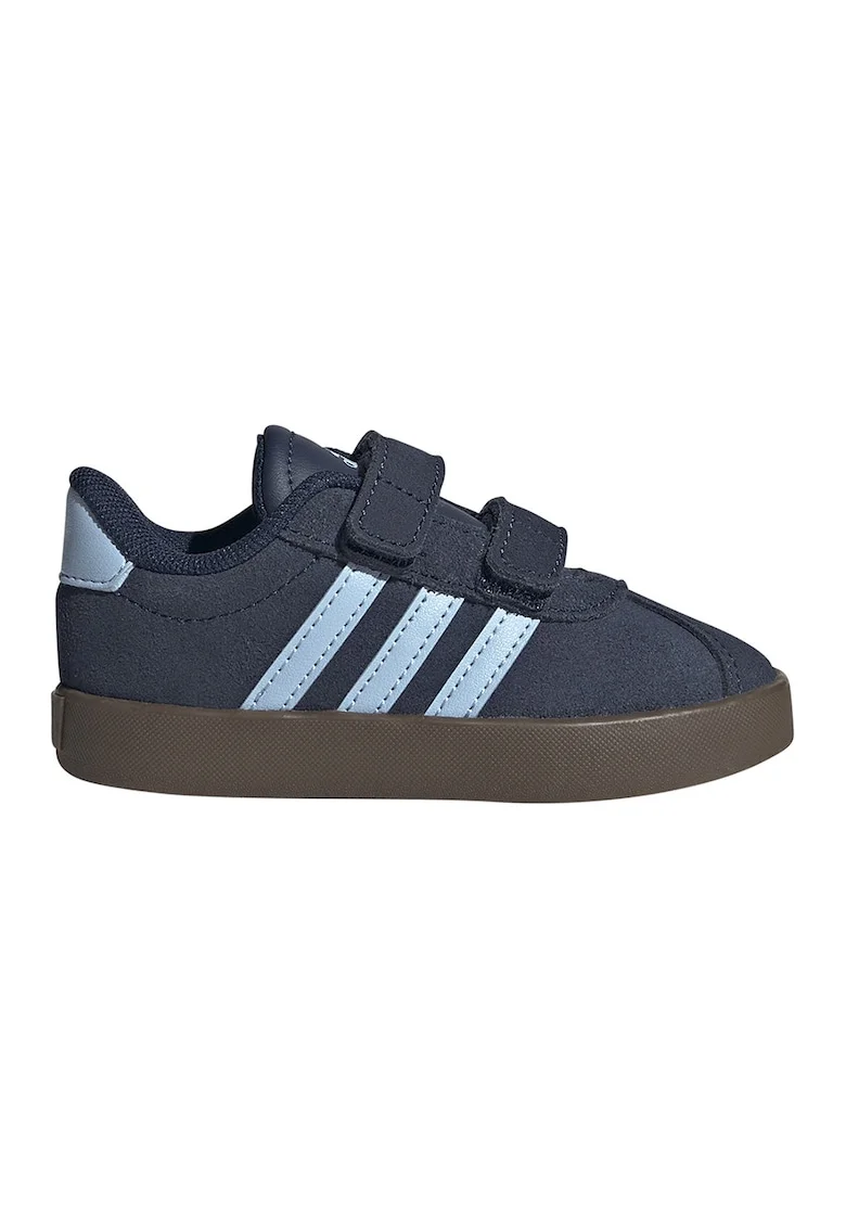 Pantofi sport Court 3.0 de piele intoarsa cu velcro, Albastru deschis/Bleumarin