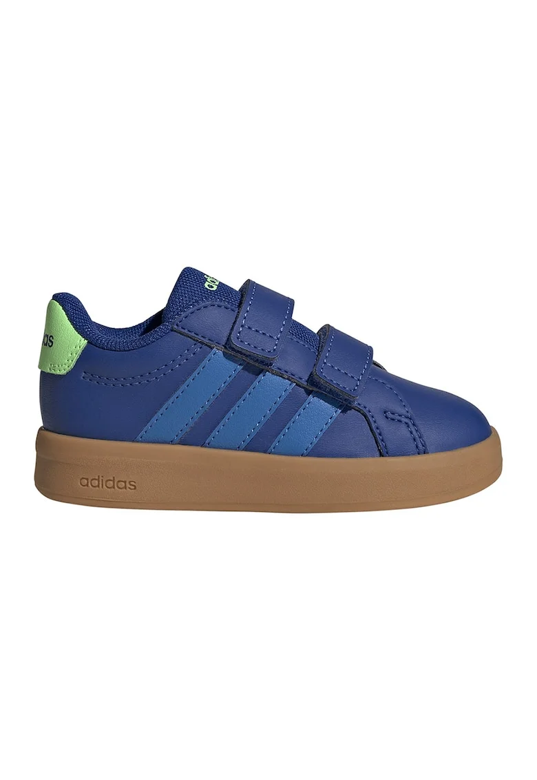 Pantofi sport Grand Court 3.0 de piele ecologica cu benzi velcro, Albastru royal/Verde lime
