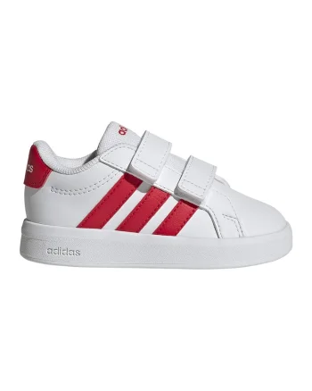 Pantofi sport Grand Court 3.0 de piele ecologica cu benzi velcro, Rosu/Alb