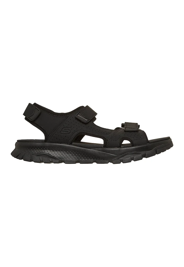Sandale din piele ecologica cu inchidere velcro Wagner Avalon, Negru