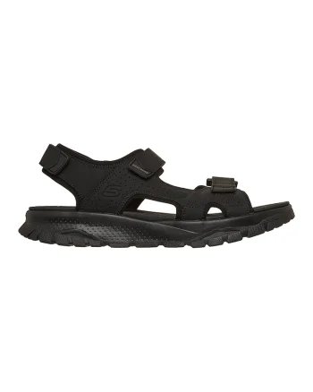 Sandale din piele ecologica cu inchidere velcro Wagner Avalon, Negru