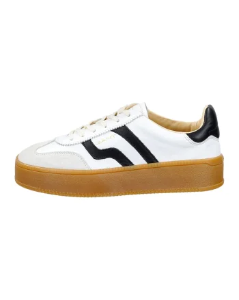 Pantofi sport din piele cu garnituri din piele intoarsa Cuzmani, Alb/Negru/Gri deschis