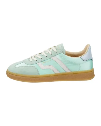 Pantofi sport din material textil cu garnituri din piele intoarsa Cuzima, Verde menta