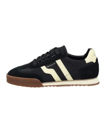 Pantofi sport din piele intoarsa cu garnituri din material textil Baylle, Negru/Crem