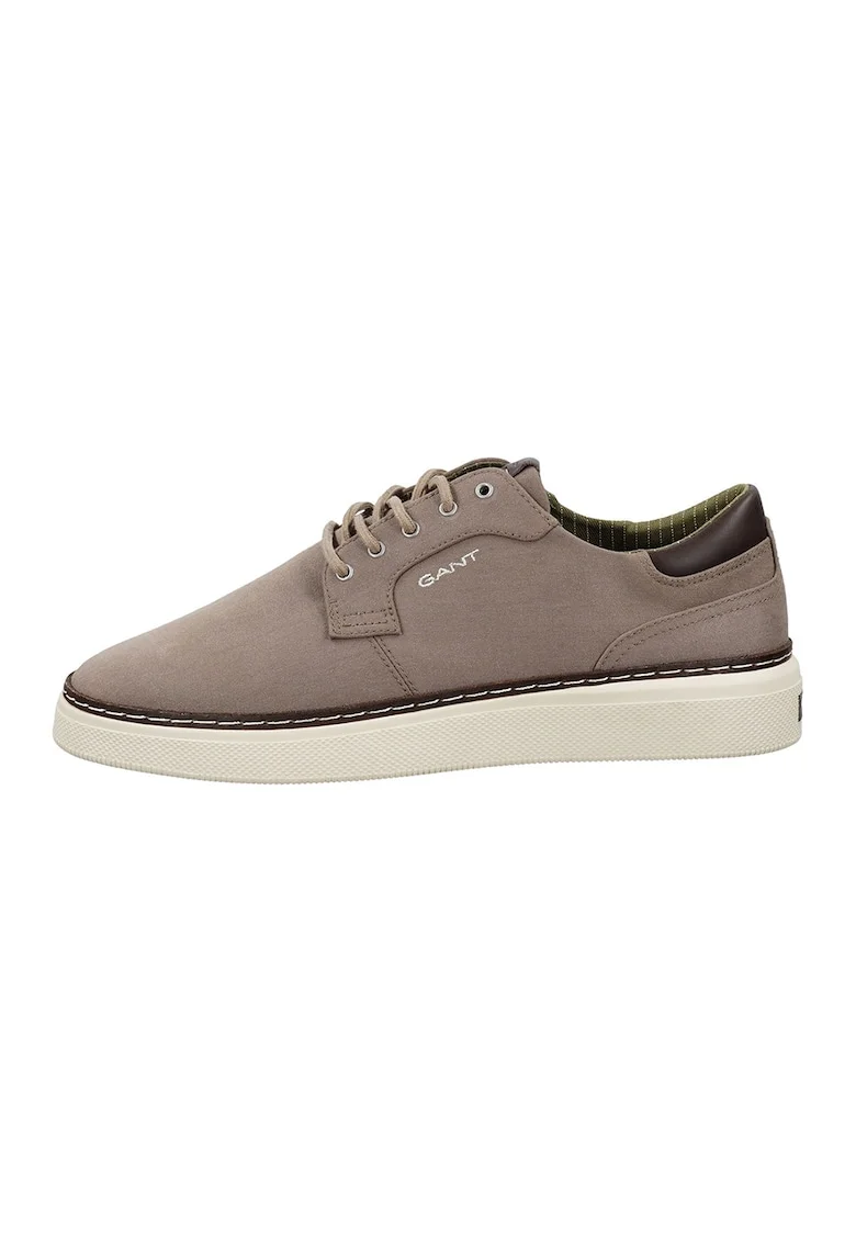 Pantofi sport din lyocell cu garnitura din piele San Prep, Maro taupe deschis