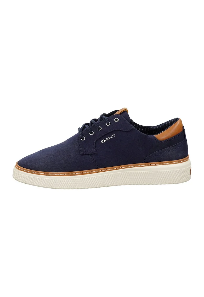 Pantofi sport din lyocell cu garnitura din piele San Prep, Caramel/Bleumarin
