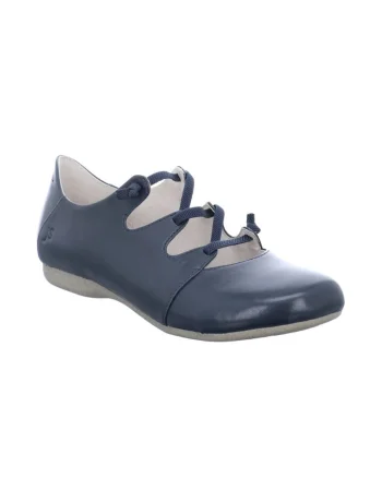 Pantofi de dama cu siret,  Fiona 04 Ocean, Piele naturala, Bleumarin