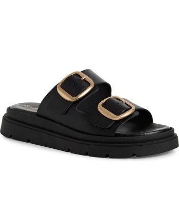 Saboti  casual, piele naturala, negru