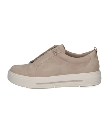 Pantofi sport flatform de piele, Maro nisip