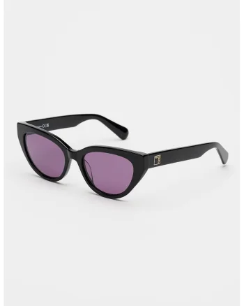 Ochelari de soare cat-eye cu logo, Negru