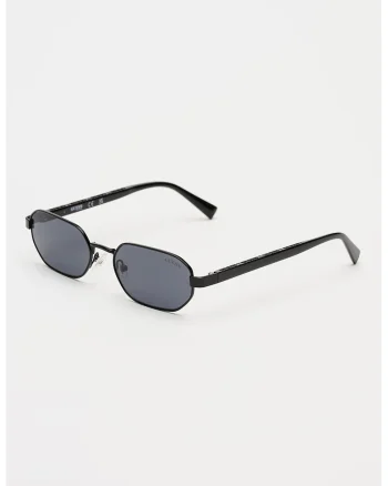 Ochelari de soare ovali cu model unisex, Negru