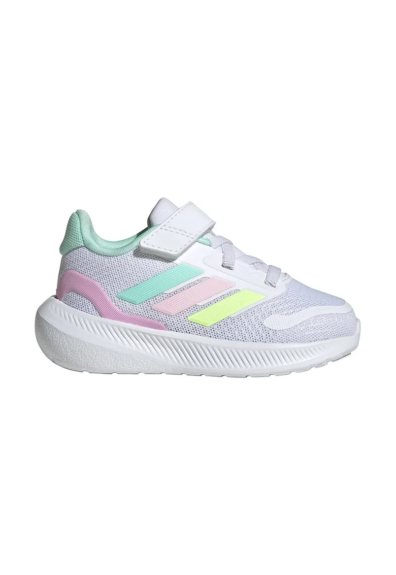Pantofi sport Run Falcon 5 din material textil cu velcro, Roz pastel/Lila pal/Verde lime