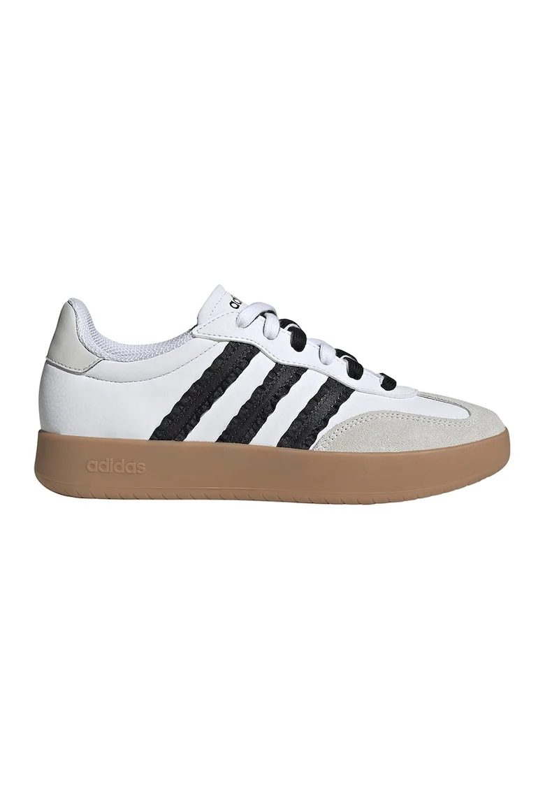 Pantofi sport Barreda din piele cu garnituri din piele intoarsa, Alb/Negru