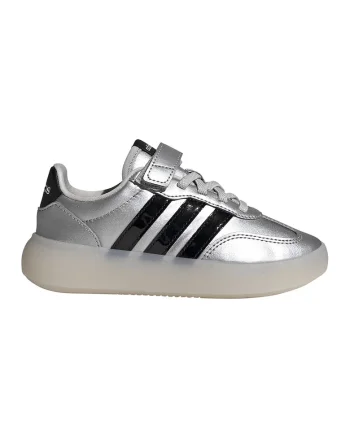Pantofi sport Barreda Decode low-cut cu aspect metalizat, Negru/Argintiu